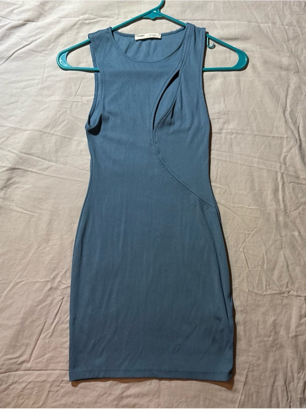 Pull & Bear Sleeveless Blue Bodycon Dress